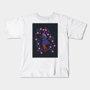 Woman Floral - Garden Kids T-Shirt